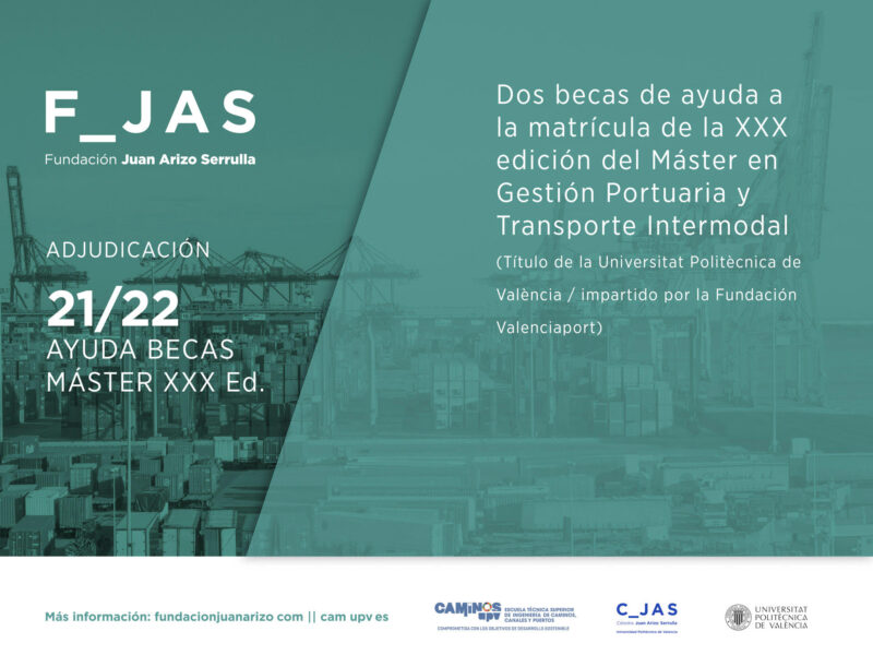 Adjudicadas las becas para cursar el Máster en Gestión Portuaria y Transporte Intermodal 2021/22