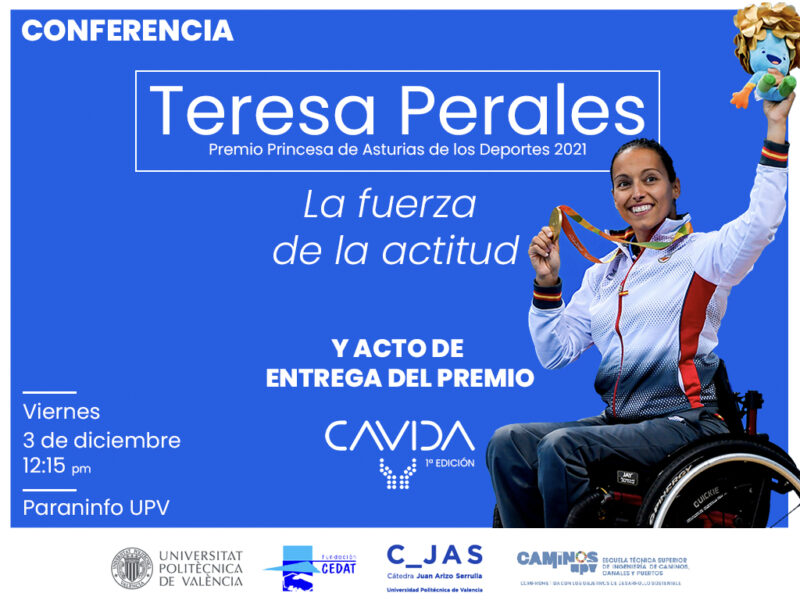 La nadadora paralímpica Teresa Perales, premio Princesa de Asturias de los Deportes 2021, entrega el Premio Cavida en su primera edición