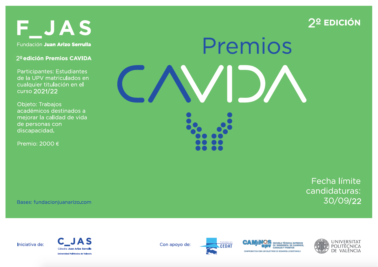 Abierta la convocatoria de solicitudes para la segunda edición de los premios CAVIDA de la Fundación Juan Arizo
